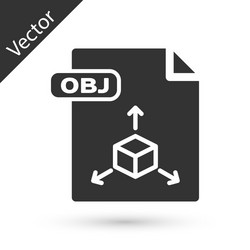 grey obj file document download button icon vector image