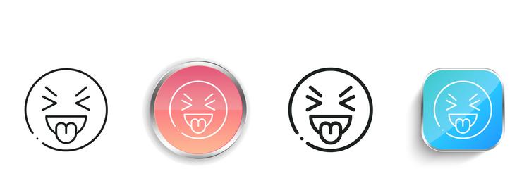 laughing icon thin linear regular and button vector image