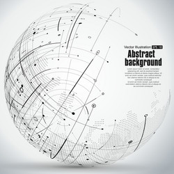 point and curve constructed the sphere wireframe vector image