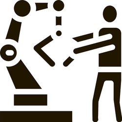 Robot Arm and Man Icon vector