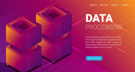 concept big data processing energy station vector image