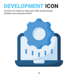 development icon with flat color style isolated vector image