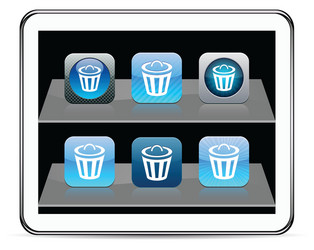 dustbin blue app vector