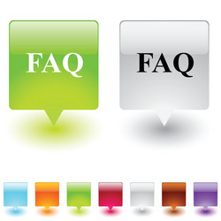 faq square button vector image