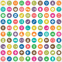 Game 100 icons universal set for web and ui vector