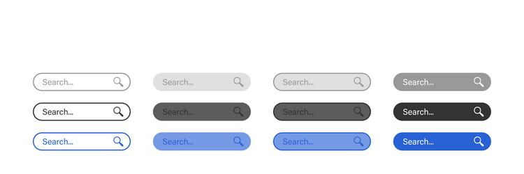 search bar set icon button for ui magnifier vector image