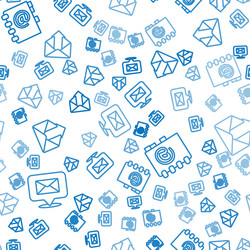 set line speech bubble with envelope address book vector image