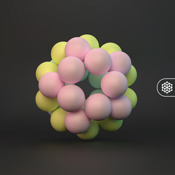 abstract molecular structure with particles vector image