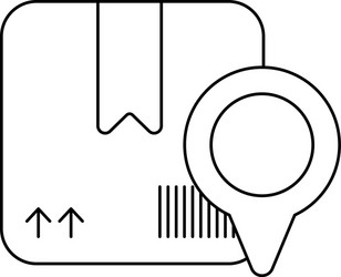 cardboard box with pointer place line style vector image