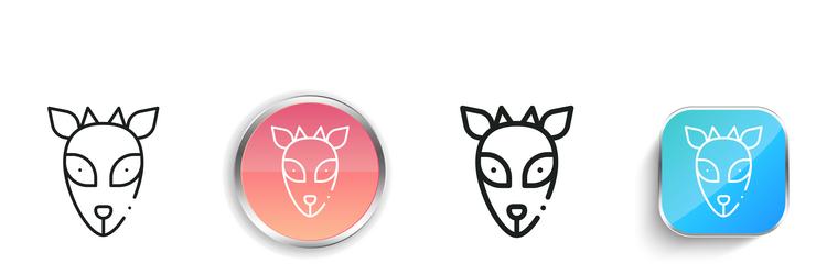 dik icon thin linear regular and button style vector image