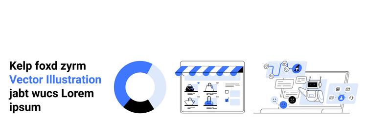 e-commerce dashboard analytics with graphs vector image