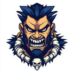 esports logo warrior with skulls Vector Image