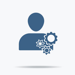 Man and cog icon flat one of set web icons vector