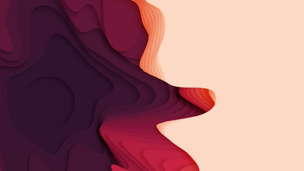 Red to pink paper layers 3d abstract gradient vector