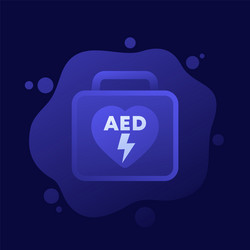 aed icon automated external defibrillator vector image