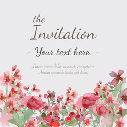 Flower invitation card Royalty Free Vector Image