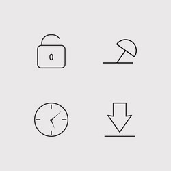 web simple linear icons set outlined vector image