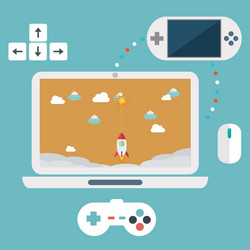 Abstract flat of game development concepts design vector