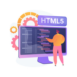 html5 programming concept metaphor vector image