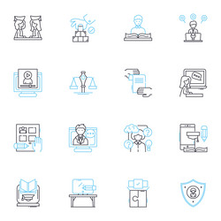 skill-building linear icons set development vector image