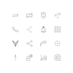 Web applications simple linear icons set outlined vector