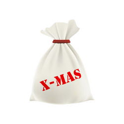 Christmas gift in a bag new year vector