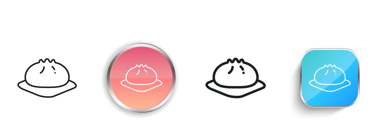 dimsum icon thin linear regular and button style vector image