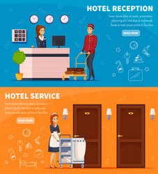 hotel service horizontal banners vector