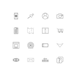 interface simple linear icons set outlined vector image
