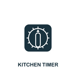 Kitchen timer icon monochrome simple cooking vector