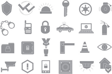 Security solid icon set Royalty Free Vector Image