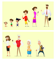 Set of characters in cartoon style men and women vector