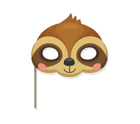 sloth animal carnival party mask for kids holiday Vector Image