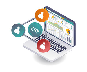business data analysis in erp system networks vector image