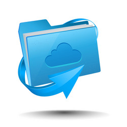 Folder with cloud computing symbol vector