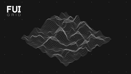 fui gui 3d landscape scan grid abstract vector image