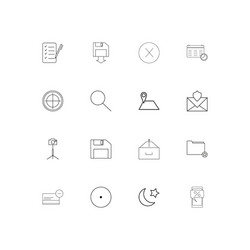 interface simple linear icons set outlined vector image
