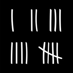 Tally marks prison jail wall count slash vector