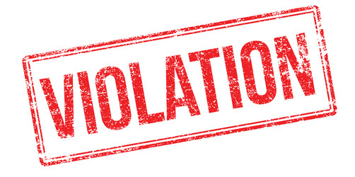 Violation red rubber stamp on white vector