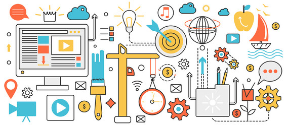 design creation process technology project vector image