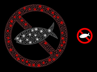 mesh net forbidden fish with magic network vector image
