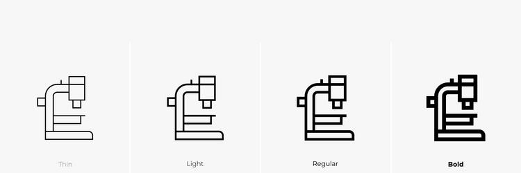 microscope icon thin light regular and bold style vector image