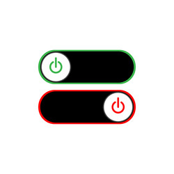 on off button red-green 2 vector image