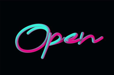 open calligraphic 3d pipe style text design vector image
