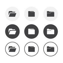 Set 3 simple design folder icons rounded vector