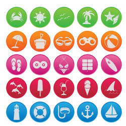 spring break icon set gradient style vector image