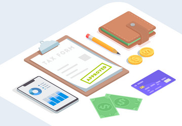 Taxes accounting isometric composition vector