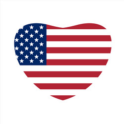 US Flag Heart Symbol vector