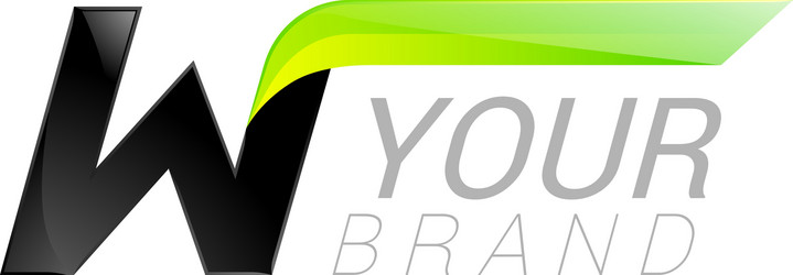W letter black and green logo design fast speed Vector Image