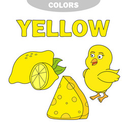 yellow learn the color education set vector